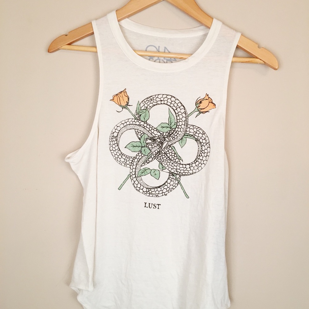 NWT Chaser Racer Back Tee Snakes & Roses